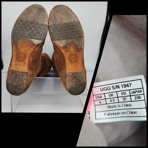 Ugg Boots 6 Brown Abilene Chestnut Knee High Slouchy Suede Boho Academia Flat - Picture 16 of 16